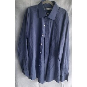 vanheusen button up blue white check 16 32/33 long sleeve‎ pocket